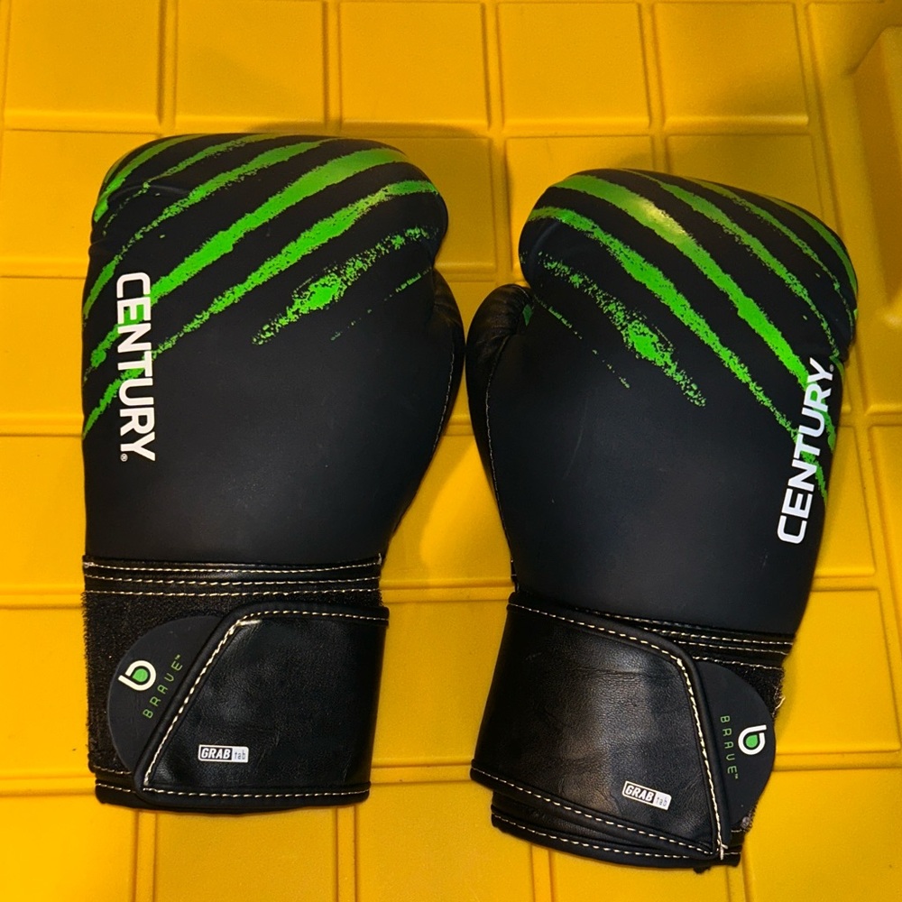 Century Black and Green Boxing Gloves